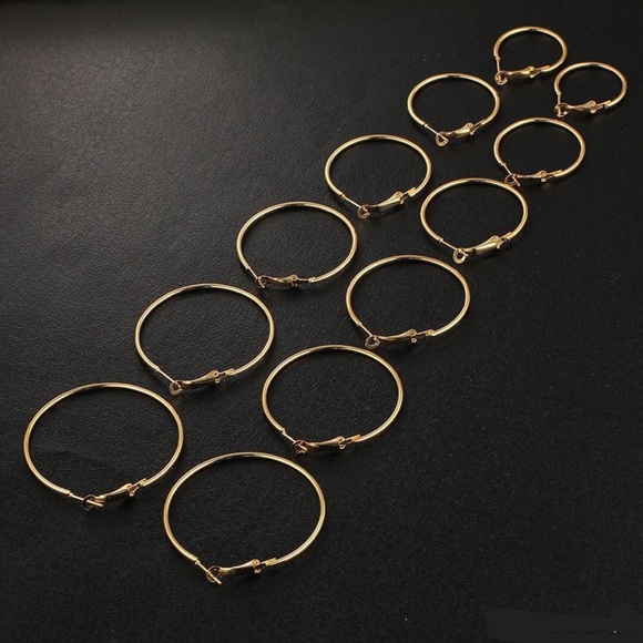 Set of 6 Gold/Silver Hoop Earrings - Picture 8 of 8